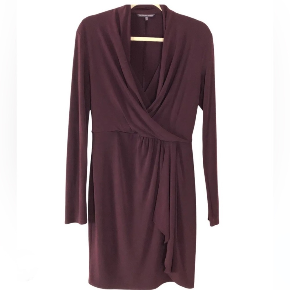 Victoria’s Secret wine colored wrap dress. Long sleeves. Large
